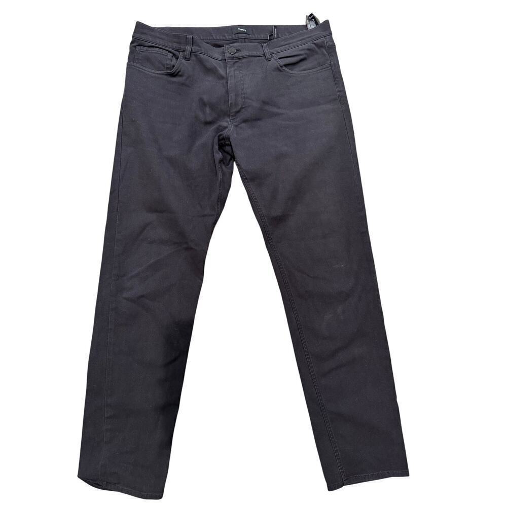 Theory Men's Black Stretch Twill Straight leg Pants Size 36